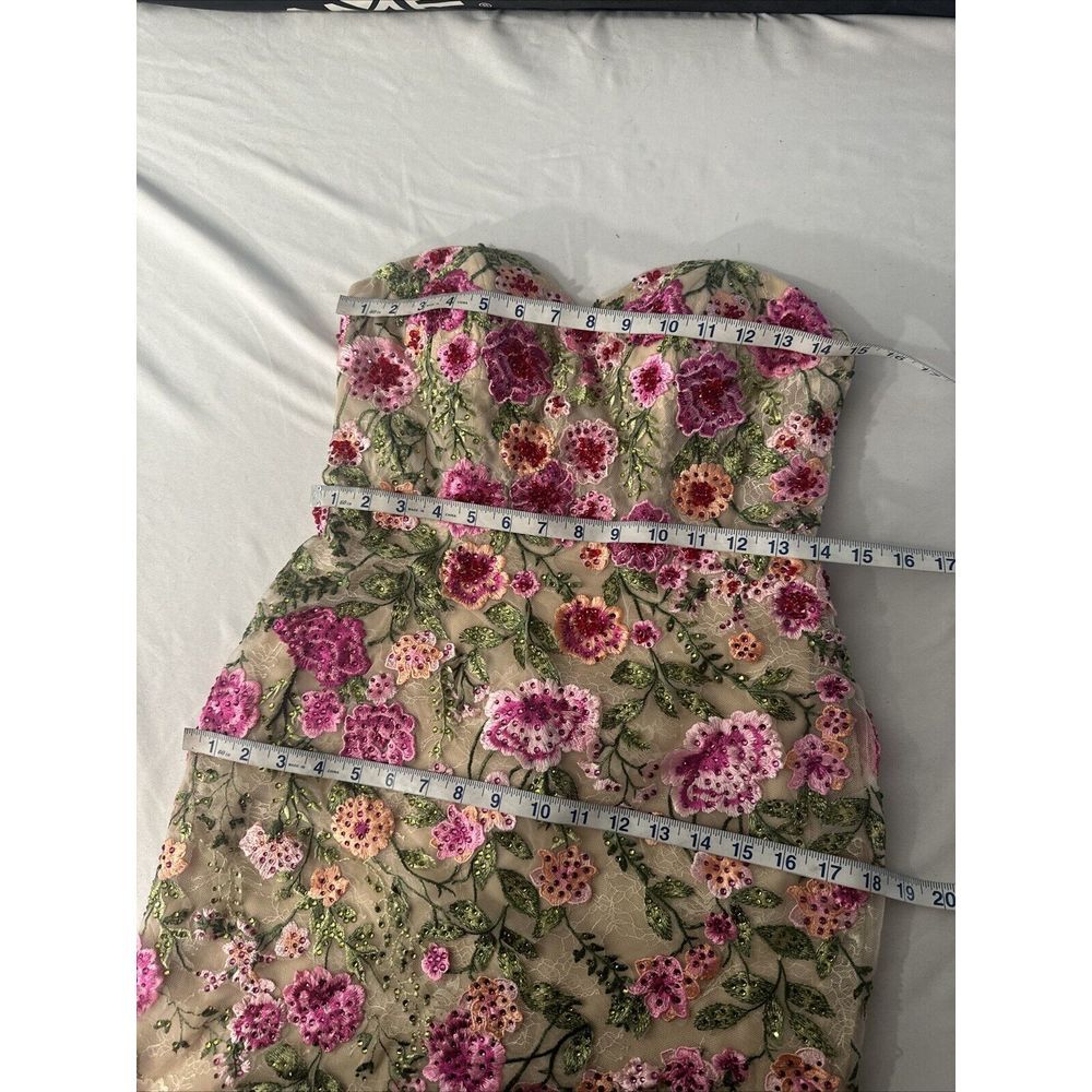 NWT MAC DUGGAL [ 6 ] 20652 Strapless Sheer Bustier Embroidered Mermaid Gown Rose - Picture 5 of 16
